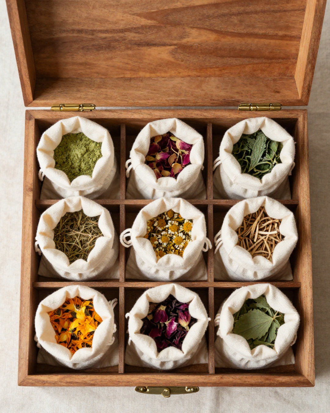 Nine-pillar herbal apothecary box